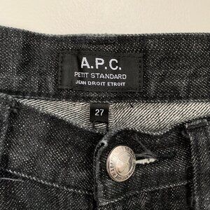 A.P.C. Petit Standard Jean Droit Etroit - Size 27 [Black Rinse Jeans]